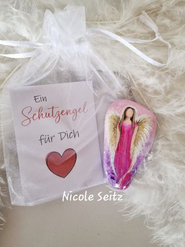 Hosentaschen-Schutzengel * Pink, Lila * 7 x 4 cm